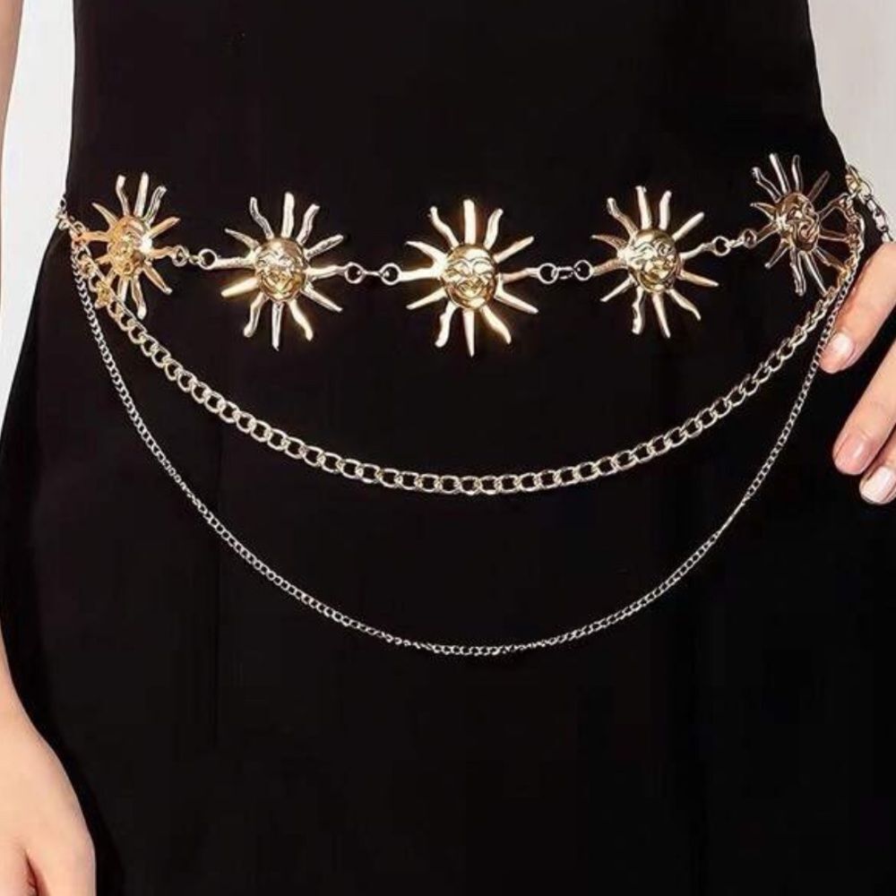 Gold and Silver Sun Chain Belt R22
